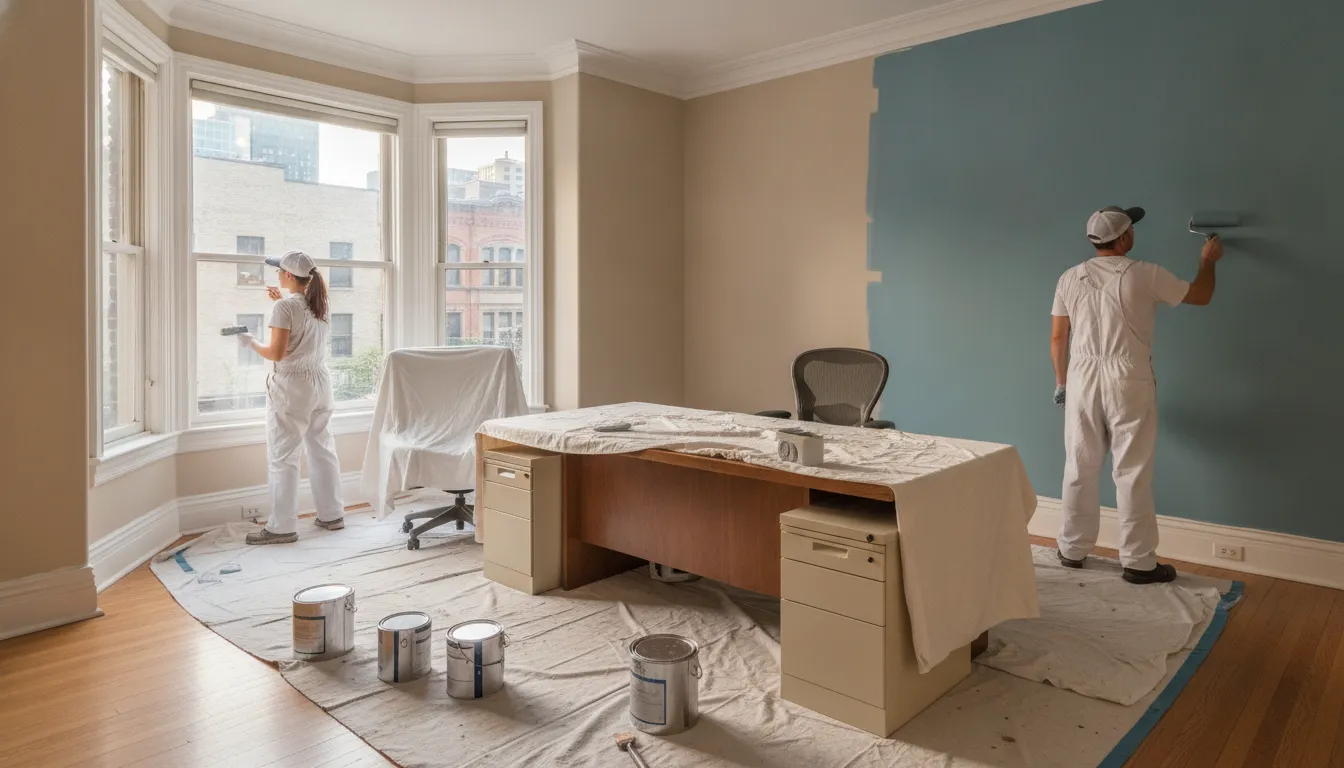 After-hours office repaint in Downtown Toronto